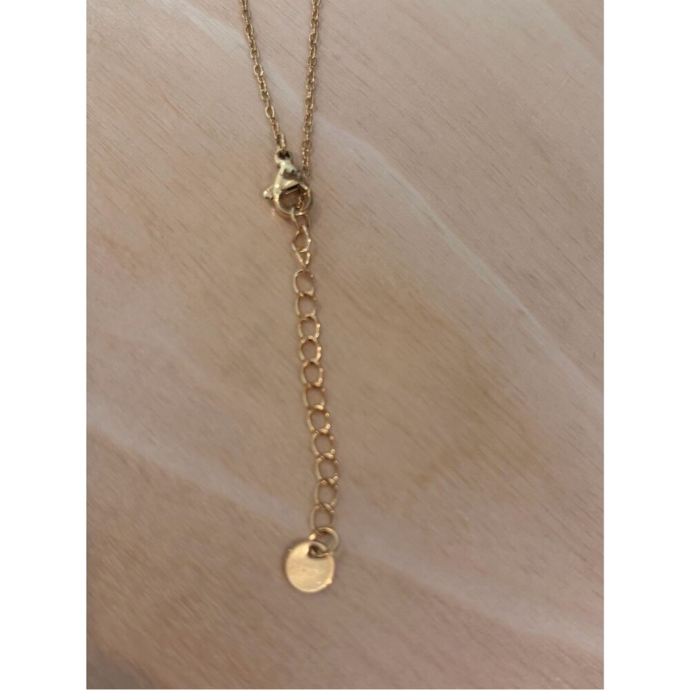 Gold Teardrop Pendant Necklace - 18k gold plated Stainless Steel Jewelry - Picture 2 of 3